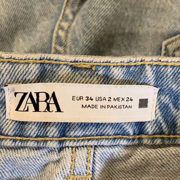 Zara Women's High Waist‎ Cotton Mom Classic 5 Pocket Jeans Size 2 - Picture 7 of 15